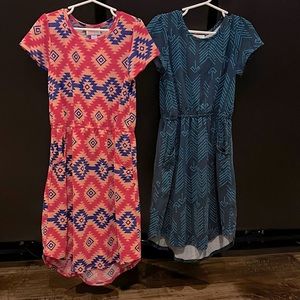 Lularoe Girls Mae Dresses Size 10 Set of 2